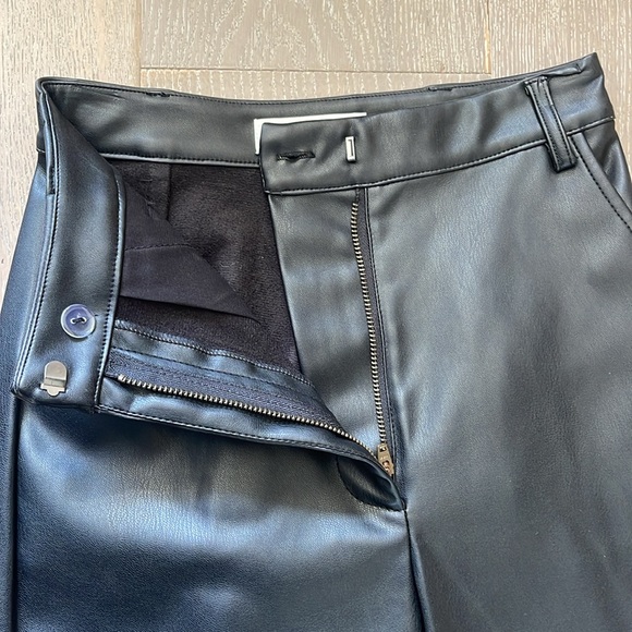 Meshki Tyra Straight Leg Faux Leather Pants - Black - Picture 3 of 4